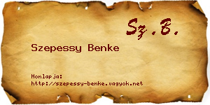 Szepessy Benke névjegykártya